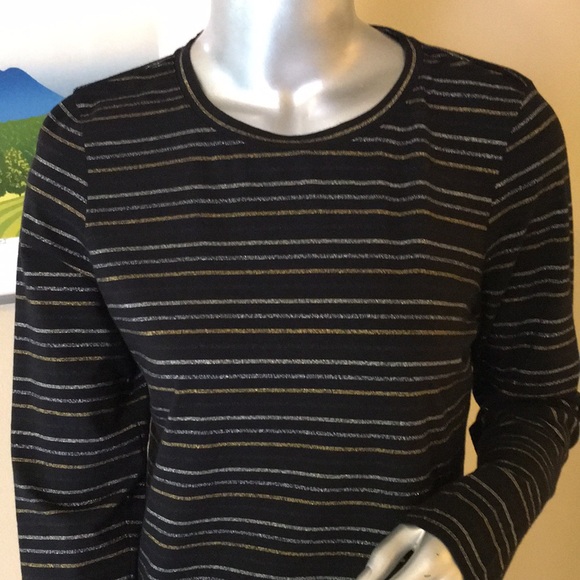 CHICO'S | Touch of Cool™ Shine Stripes Layering Tee - Picture 6 of 15